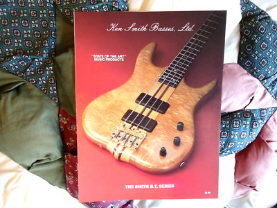1986 KEN SMITH BASS GUITAR BROCHURE - NEW OLD STOCK! SUPER CLEAN! VIBRANT COLORS