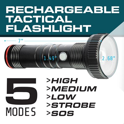 bell and howell rechargeable flashlight Wide Beam  + Constructed from aircraft Bell + Howell Bionic Rechargeable