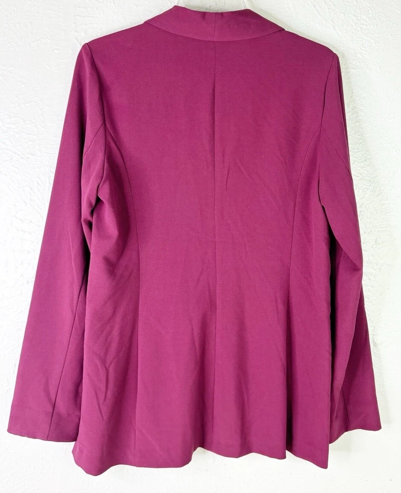 Blazer Guess para mujer mediano rojo granate elástico cómodo poli/viscosa usado en excelente estado Foto 2 de 4