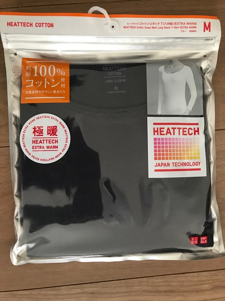 T shirt femme UNIQLO HEATTECH coton extra chaud coton crew col