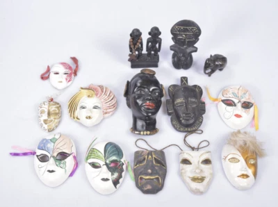 14x Handbemalte Masken + Deko Dekomasken Porzellanmasken Dekoration Maske /2 - Bild 1 von 4