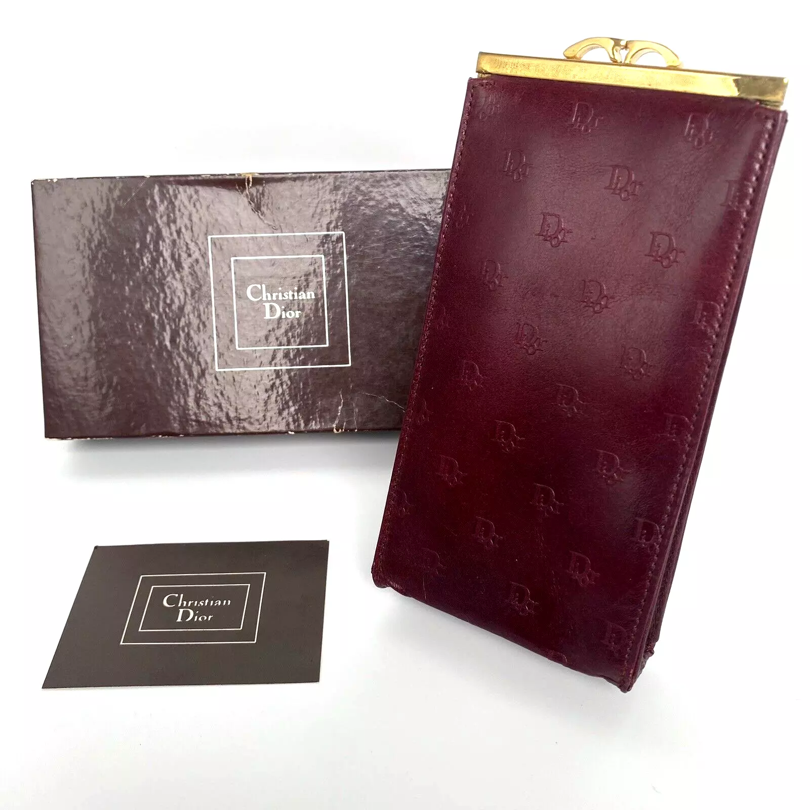 Étui à stylo Dior sac à main cuir vintage authentique