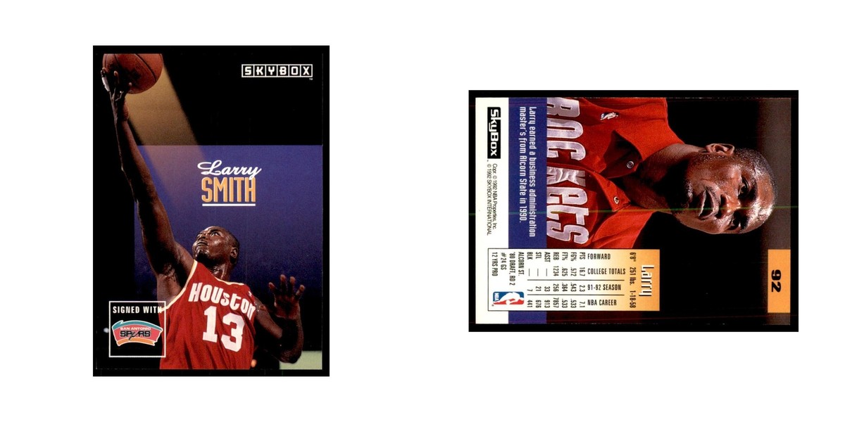 【LARRY SMITH】 
EAGLE DOUBLE FACE RING SV 1991-92 NBA Hoops Larry Smith Basketball Cards #80 | eBay