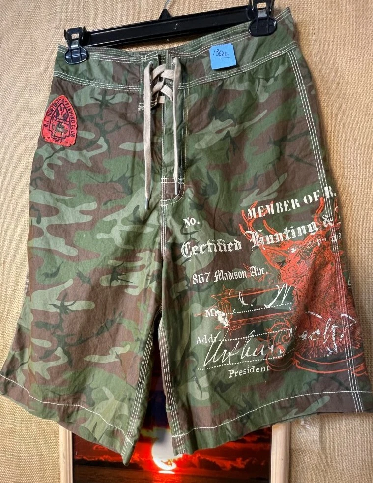 Polo Ralph Lauren camo board shorts size 30 Hunting & Fishing Club