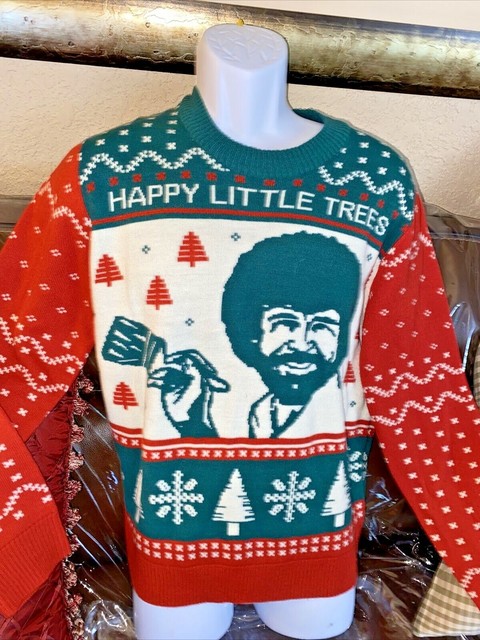 bob ross ugly christmas sweaters