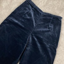 BCBG Paris Pants Women's Size Small (24x28) Blue Velvet Velour 90's Made in USA