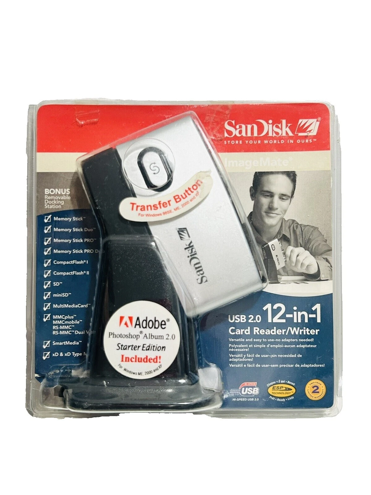 Lectores de tarjetas de memoria de computadora SanDisk MicroSD y adaptadores