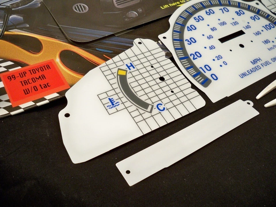 Se adapta a camioneta Toyota Tacoma 98-00 con medidores de racimo de cara blanca que brillan sin RPM Foto 4 de 4