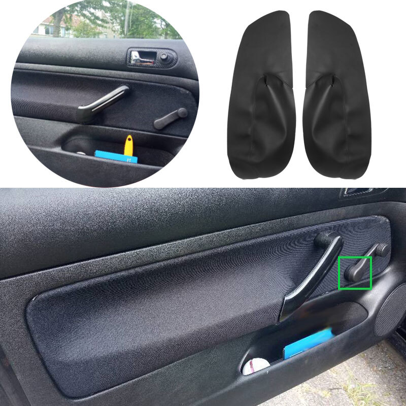 2*For VW Golf MK4 98-05Door Armrest Panel Leather Cover 2/3-Door Manual Control