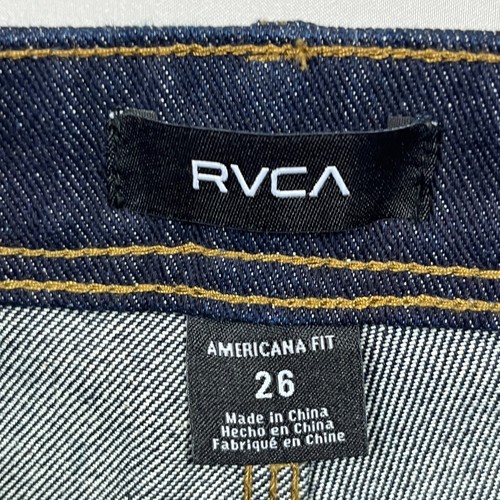 RVCA Chainmail Denim Shorts Blue Loose Long Jorts Jean Womens Tag 26 Actual W28 - Picture 9 of 16