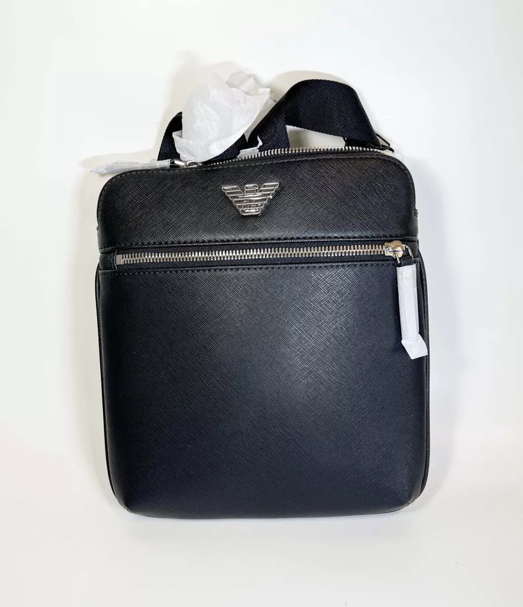 Emporio Armani Logo Messenger Bag Black