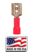 100 RED 22-18 VINYL QUICK DISCONNECT FEMALE .250 1/4 CONNECTOR MADE IN USA