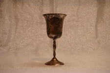 Goblet Glass EPNS 6.5” Made In India. Silver Plated Great Condition.