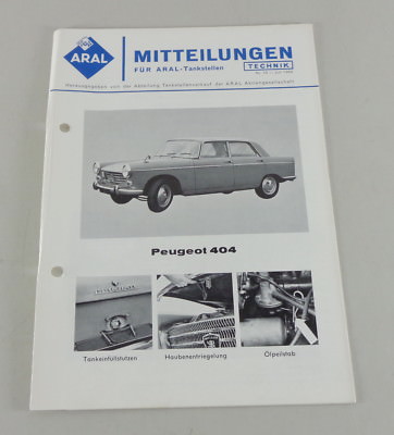 Service Notification Aral Peugeot 404 From 07/1964