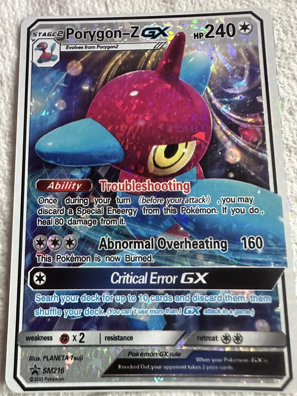 New Porygon-Z  Gold Foil Fan Art Card NM
