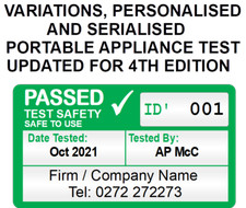 Personalised & SERIALISED PAT PASSED Stickers GREEN PLUG TOP with consecutive ID