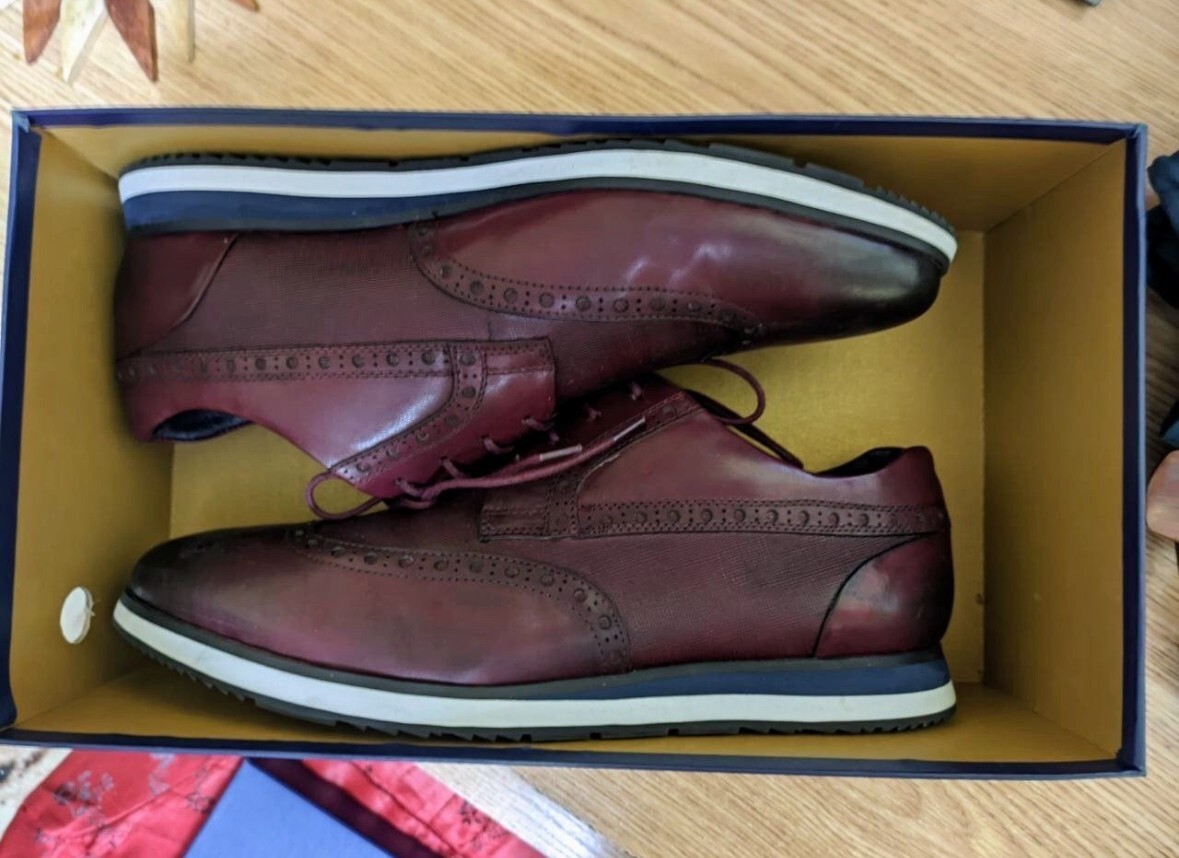 Marc Nolan Gavin Burgundy Leather Dress Shoes US 12-New With  display picture 1