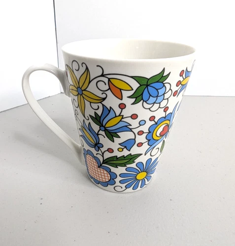 Folkstar Polish Modern Floral Coffee Tea Mug Cup Zosia Kashubian Kaszuby Kashuby