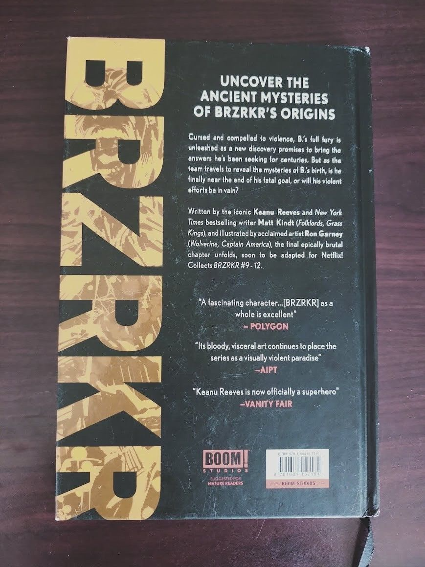 BRZRKR Volume 3 RARE Hardcover Edition by Keanu Reeves, Matt