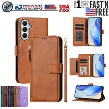 For Samsung Galaxy A26 A25 A16 A15 Leather Wallet Phone Case  W/Screen Protector
