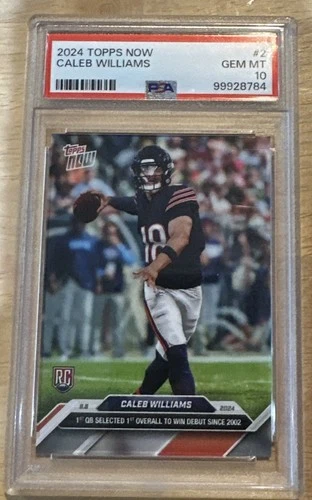 CALEB WILLIAMS 2024 Topps Now Football Rookie Card PSA  10 Gem Mint #2