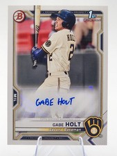 2021 Bowman Gabe Holt 1st Prospect Auto Milwaukee Brewers #PAPR-GH