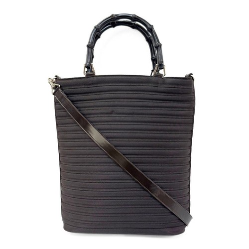 Gucci Bamboo Handbag Nylon Canvas 002-1998-0353 Used