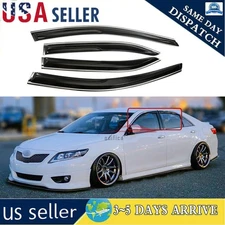 For 2007-2011 Toyota Camry JDM Style Window Visor Sun Rain Guard w/ Chrome Trim