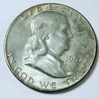 1957-D Franklin Half Dollar 90% Silver  Very Fine Details #9745