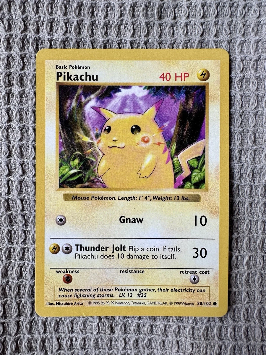 25+ Pikachu Pokémon TCG Individual Trading Card Games Base Set in