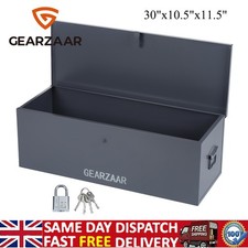 30in Job Site Tool Box Steel Metal Van Truck Garage Vault Site Security Chest