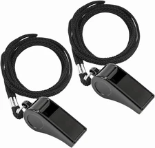 2PCS Sports Whistles with Lanyard, Loud Crisp Sound Whistle Ideal for Coaches, R