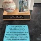 Tony Gwynn Autographed Baseball  COA Autograph Overall W Perfect Rookie Card 482