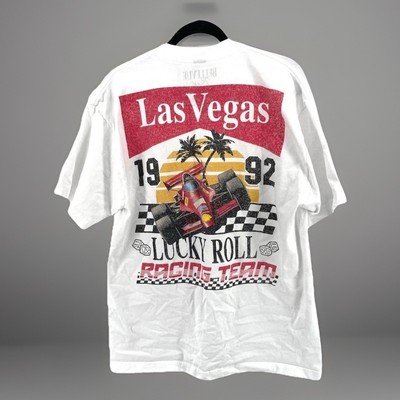 VTG Las Vegas Lucky Roll Racing Team 1992 T Shirt Mens Large White Casual