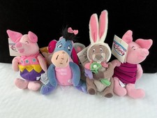 Disney Store Lot of 4 EASTER PIGLET - BUNNY GOPHER - EEYORE Plush Beanie  B21 