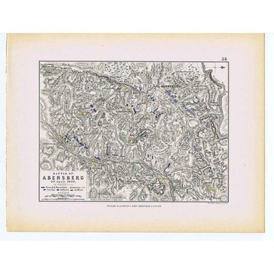 DEUTSCHLAND Schlacht bei Abensberg 1809 - Französische/Bayerische und Österreichische Linien - Karte 1875