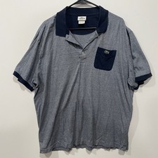 Lacoste Men's Striped Heathered Polo Shirt Pocket Short Sleeve Regular Fit