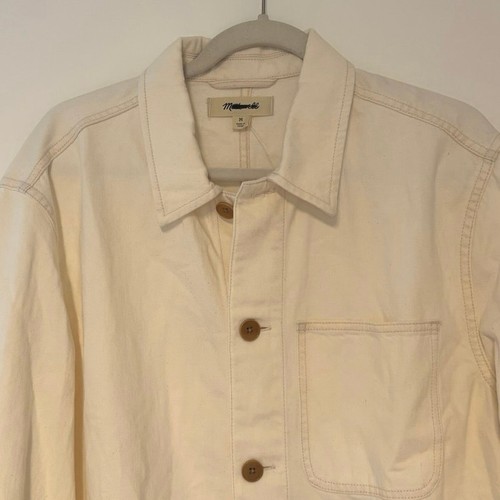NWOT Madewell Chore Jacket in Summer Denim In Ecru Wash Size Medium - Picture 5 of 8