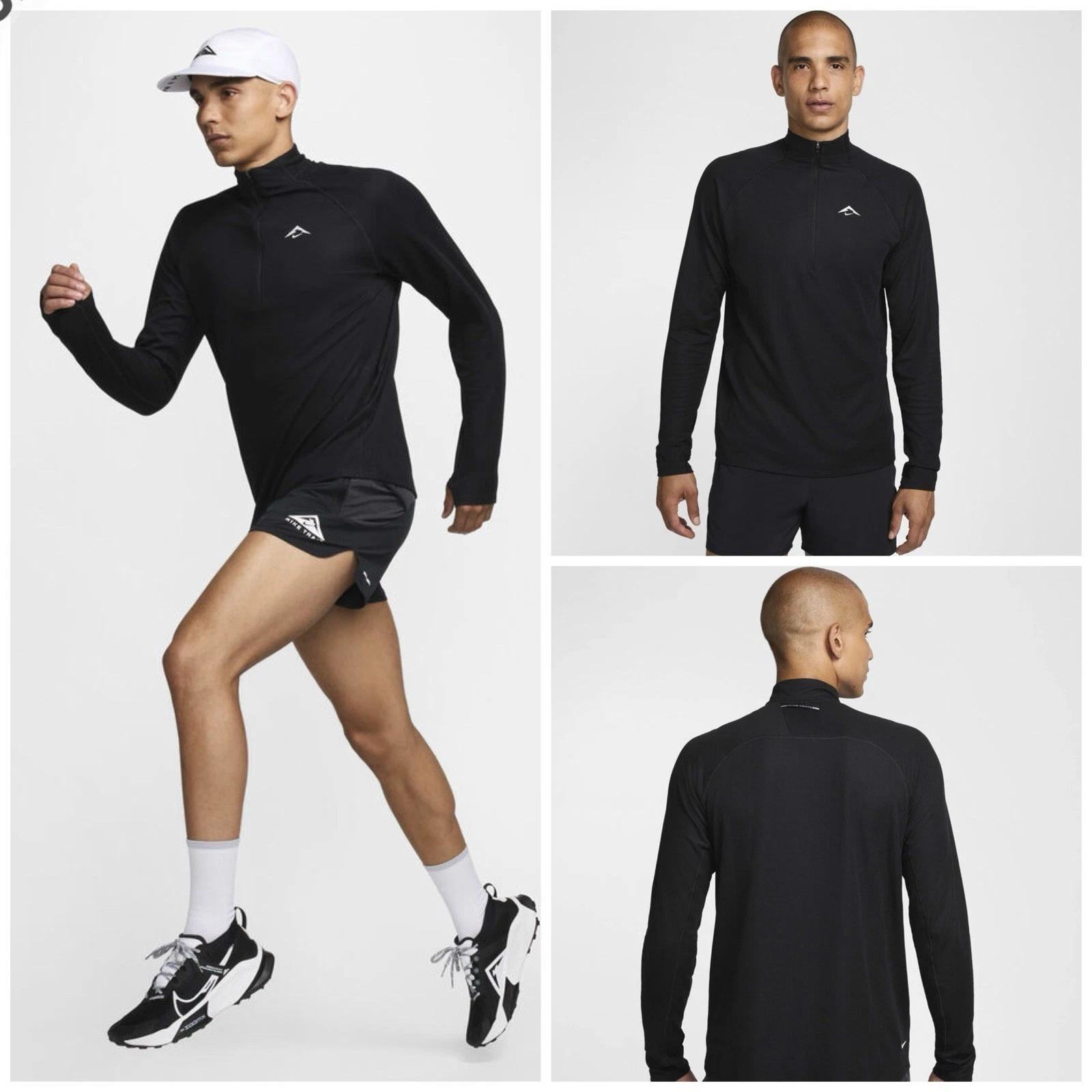 Nike Trail Dri-FIT 1/2-Zip Mid-Layer Running Top $85 Sz XL Mens Black FV9994-010
