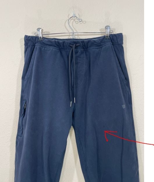 Mack Weldon Pants For Daily Wear Mens Large Navy Stretch Drawstring Casual HOLE!