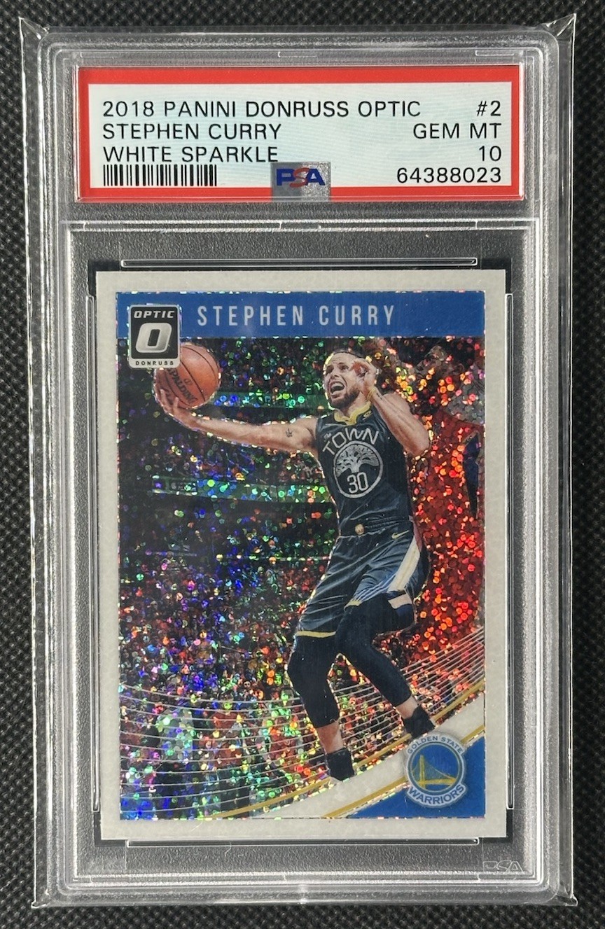 2018-19 Panini Donruss Optic Stephen Curry White Sparkle Prizm #2 PSA 10