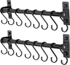 Kitchen Utensil Holder Hanger, Pot and Pan Rack Wall Mounted, Kitchen Rail with 