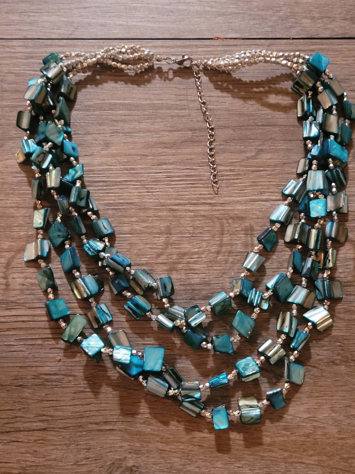 Dyed Shell Multi Strand Statement Necklace Boho S… - image 1