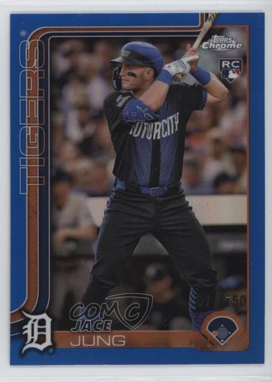 2025 Topps Chrome Blue Refractor /150 Jace Jung #225 4k5