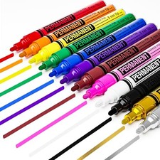 Oil Based Paint Markers 12pcs Permanent Medium Tip Waterproof Quick Dry Pro Art