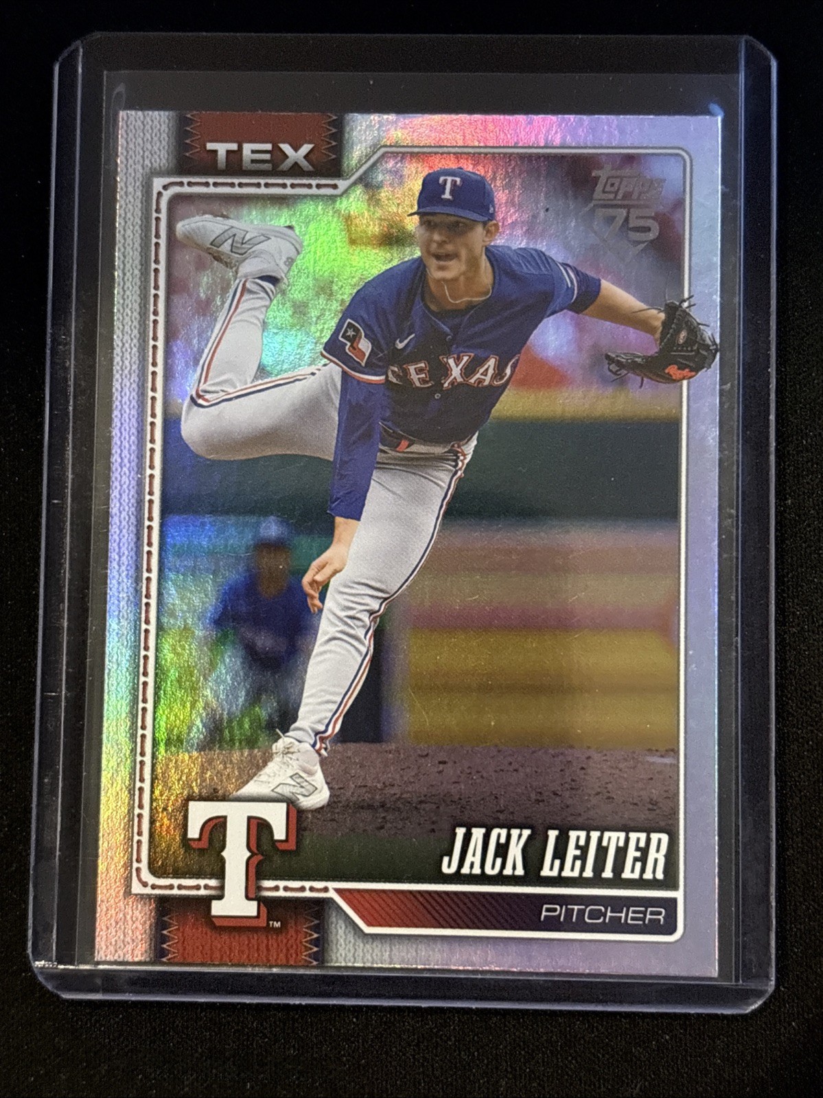 🔥Jack Leiter Rainbow Foil 2026 Topps Series 1 #208 Texas Rangers