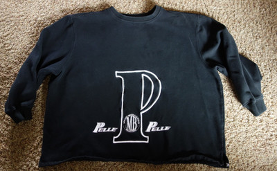 Vtg Pelle Pelle Marc Buchanan Black White Logo Mens Sweatshirt 4XL Hip Hop 90s