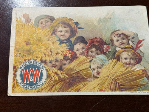 D-059 Victorian trade card WHEELER & WILSON W&W SEWING MACHINES, Children