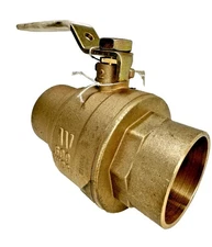 2 - WATTS LFFBVS-4 2" Brass Full Port Ball Valve, Solder, Lever LEAD (0555133)
