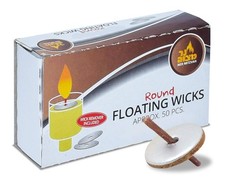 Ner Mitzvah Round Floating Wicks - 50 Count Approx. , 1-Pack, Red